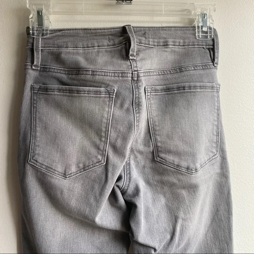 Athleta Sculptek Grey Raw Hem Stretch Denim Jeans